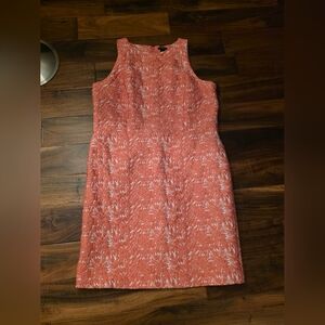 Ann Taylor Coral Sleeveless Dress with White Design